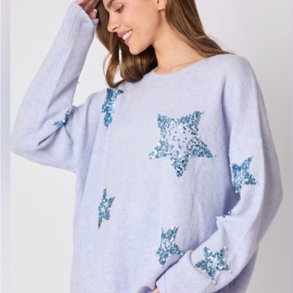 Fantastic Fawn Pastel Sweater with Sparkling Stars